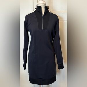 Athleta Navy Long Sleeve 1/4 Zip Dress